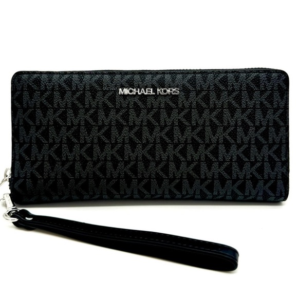 Michael Kors Large Continental Wallet Black Signature - Picture 1 of 9